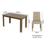 Juego De Comedor Madesa Allegro Con 6 Sillas Imperial