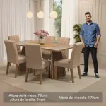 Juego De Comedor Mesa Con 6 Sillas Marissa Madesa