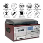 Tocadiscos de vinilo LoopTone 9 en 1 Bluetooth de 3 velocidades plateado