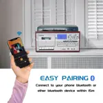 Tocadiscos de vinilo LoopTone 9 en 1 Bluetooth de 3 velocidades plateado