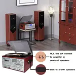 Tocadiscos de vinilo LoopTone 9 en 1 Bluetooth de 3 velocidades plateado