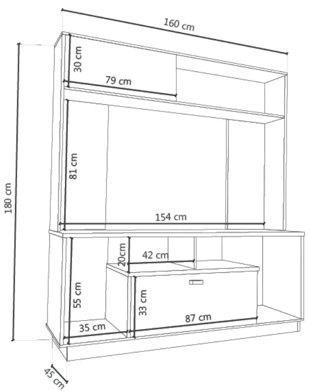 Modular Para TV LONDRES 860 ROBLE TERMO DELOS