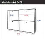 ZAPATERO 1.16MTS 24P 6472-BL TABLES