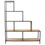 ESTANTERIA ATMA HOME EDISION NEGRO/MADERA 146CM ESCALONADA TIPO INDUSTRIAL ATH-HD0082