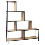 ESTANTERIA ATMA HOME EDISION NEGRO/MADERA 146CM ESCALONADA TIPO INDUSTRIAL ATH-HD0082