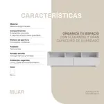 Rack Mesa Mueble TV Moderno 60 pulgadas 160cm Color Blanco