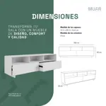 Rack Mesa Mueble TV Moderno 60 pulgadas 160cm Color Blanco