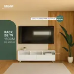 Rack Mesa Mueble TV Moderno 60 pulgadas 160cm Color Blanco