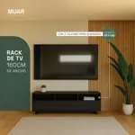Rack Mesa Mueble TV Moderno 60 pulgadas 160cm Color Negro