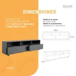 Rack Tv Mueble Para Televisor Moderno Negro 180 Mts Rtv180