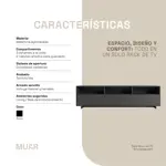 Rack Tv Mueble Para Televisor Moderno Negro 180 Mts Rtv180