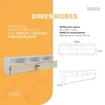 Rack Tv Mueble Para Televisor Moderno Nordico 180 Mts Rtv180