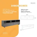 Rack Tv Mueble Para Televisor Moderno Wengue 180 Mts Rtv180