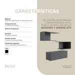 Rack Flotante De Tv Negro Con 3 Posiciones Ajustable De 135-174cm