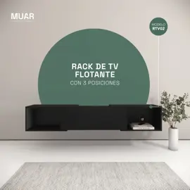 Rack Flotante De Tv Negro Con 3 Posiciones Ajustable...