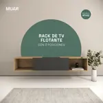 Rack Flotante De Tv Oslo Con 3 Posiciones Ajustable De 135-174cm