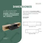 Rack Flotante De Tv Oslo Con 3 Posiciones Ajustable De 135-174cm