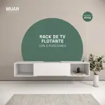 Rack Flotante De Tv Blanco Con 3 Posiciones Ajustable De 135-174cm
