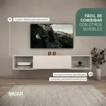 Rack Flotante De Tv Blanco Con 3 Posiciones Ajustable De 135-174cm