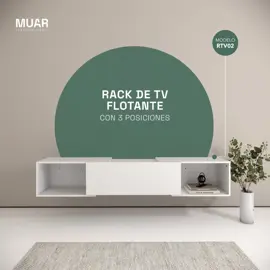 Rack Flotante De Tv Blanco Con 3 Posiciones Ajustabl...