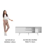 Rack De Tv Madesa Dubai Hasta 65 Pulgadas Blanco