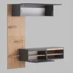 Rack Flotante para TV EMC Olmo Finlandés y Negro