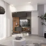 Rack Flotante para TV EMC Olmo Finlandés y Negro