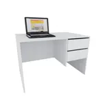 ESCRITORIO DE OFICINA Y HABITACION 2 CAJONES MELAMINA BLANCO