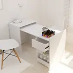 ESCRITORIO PLEGABLE EXTENSIBLE MULTIUSO MESA MANICURA BLANCO