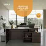 Escritorio Articulado Wengue Moderno Oficina PC 130cm Wengue EA02