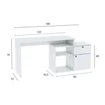 Escritorio Centro Estant Milan Blanco Melamina Ancho 168cm