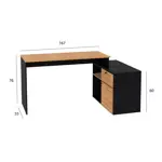 Escritorio Centro Estant Milan Negro Paraiso Ancho 168cm