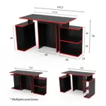 Escritorio Gamer Centro Estant Eg3 Negro/Rojo Melamina