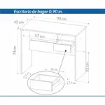 Escritorio PC 90cm Blanco Melamina con Cajon y Estante PIRO OES090
