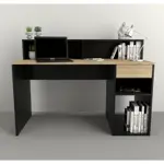 Escritorio Con Repisa 3049 Moderno Oficina Hogar Juvenil Olmo con Negro