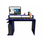 Escritorio Juegos Gamer Mesa Pc Gammer 3047 Xbox Play Negro con Azul