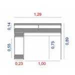 Escritorio Juegos Gamer Mesa Pc Gammer 3047 Xbox Play Negro con Azul