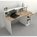 Escritorio Con Repisa 3049 Moderno Oficina Hogar Juvenil Olmo con Blanco