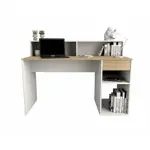 Escritorio Con Repisa 3049 Moderno Oficina Hogar Juvenil Olmo con Blanco