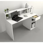 Escritorio Con Repisa 3049 Moderno Oficina Hogar Juvenil Blanco