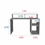 Escritorio Con Repisa 3049 Moderno Oficina Hogar Juvenil Blanco