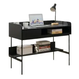 Escritorio De Mdf Simil Madera Negr...