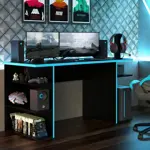 Escritorio Gamer Madesa Mesa Para Pc Y Consola 136cm Negro y Azul