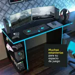 Escritorio Gamer Madesa Mesa Para Pc Y Consola 136cm Negro y Azul