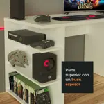 Escritorio Gamer Madesa Mesa Para Pc Y Consola 136cm Blanco