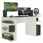 Escritorio Gamer Madesa Mesa Para Pc Y Consola 136cm Blanco