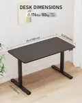 Escritorio Eléctrico De Pie Ajustable De Altura Pequeña, Black Frame/black