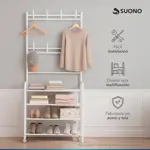 Perchero Organizador Suono Zapatero 4 Niveles Colgador Ropa