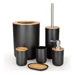 Set Accesorios de Baño 6 Piezas Diseño en Bambú Elegante Waggs