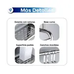 Organizador De Baño Dos Estantes Toallero Acero Inoxidable Waggs